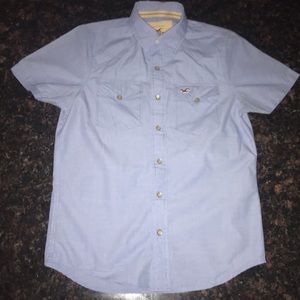 Hollister light blue short sleeve button up